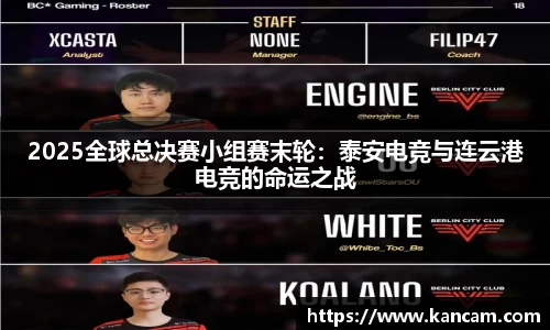 2025全球总决赛小组赛末轮：泰安电竞与连云港电竞的命运之战